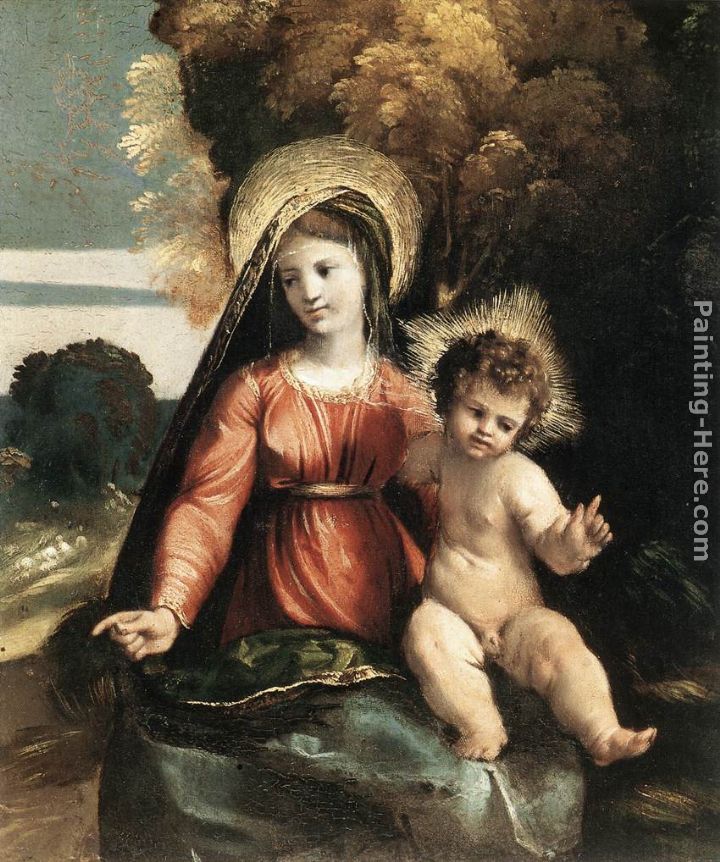 Madonna and Child painting - Dosso Dossi Madonna and Child art painting